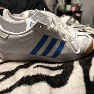 Adidas Samoa White and Blue Athletic Shoes